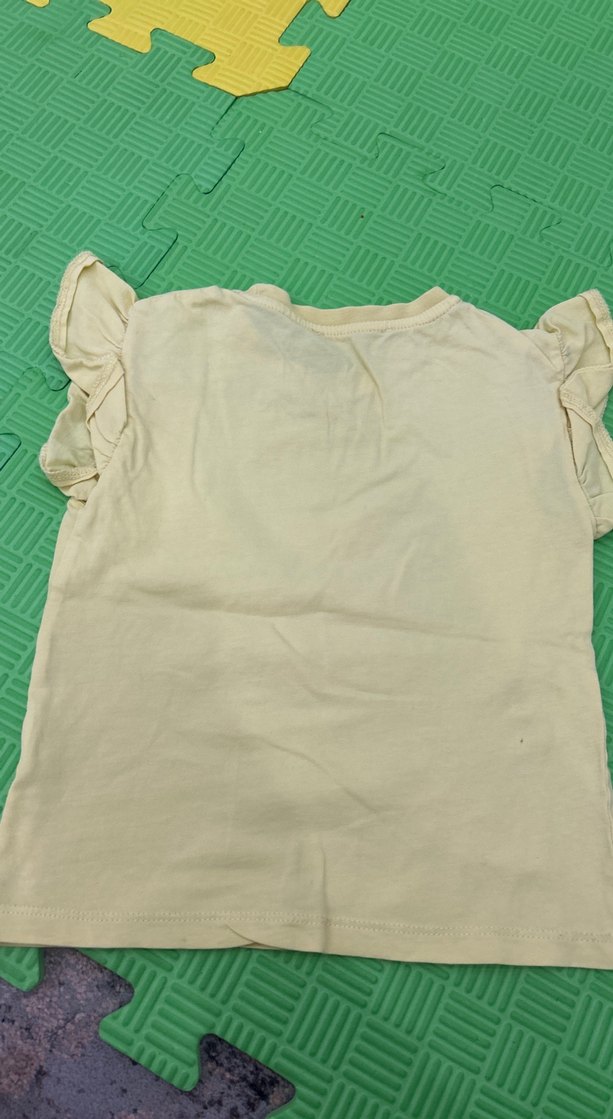 Kız Çocuk Sarı Fırfırlı Tişört - Görsel 2