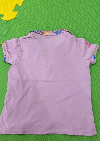 Kız Çocuk Pembe Polo Yaka Tişört - Görsel 2