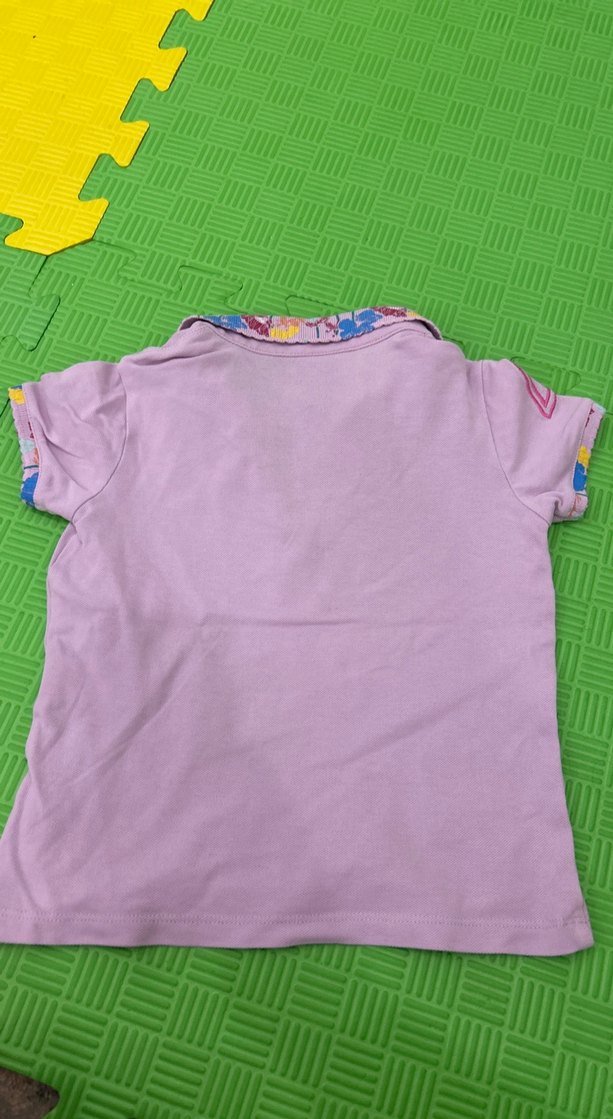 Kız Çocuk Pembe Polo Yaka Tişört - Görsel 2