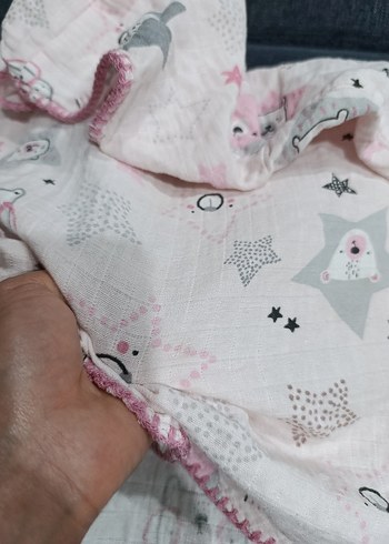 Kapüşonlu Pembe Kız Çocuk Panço - Görsel 5