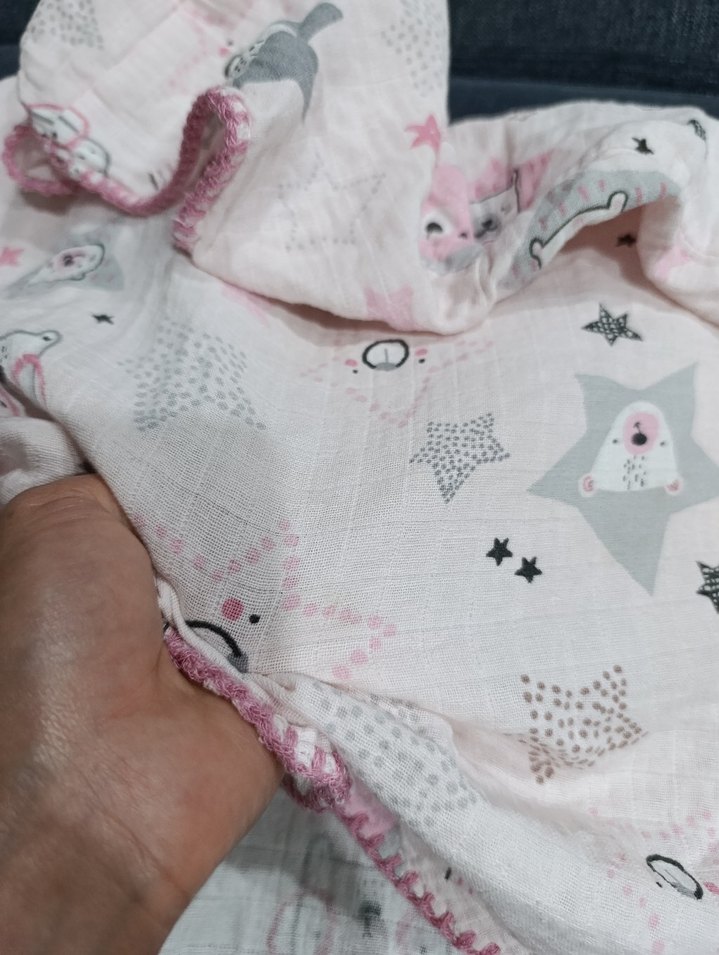 Kapüşonlu Pembe Kız Çocuk Panço - Görsel 5