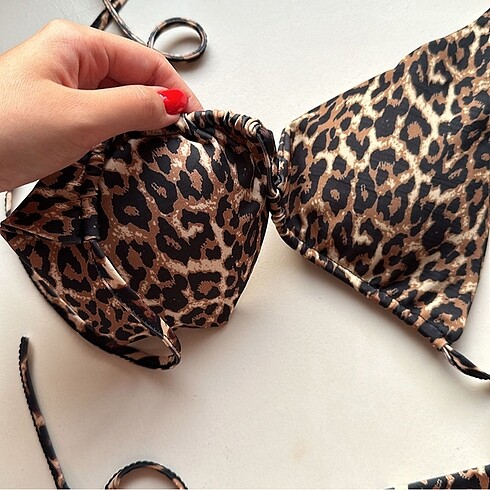 m Beden Leopar Desenli Bikini Takimi