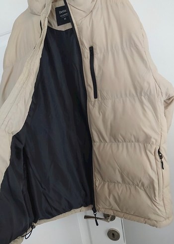 Bej Fermuarlı Yüksek Yakalı Erkek Mont - Görsel 4