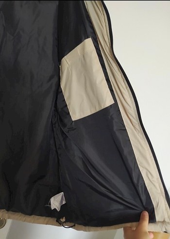 Bej Fermuarlı Yüksek Yakalı Erkek Mont - Görsel 5