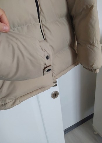 Bej Fermuarlı Yüksek Yakalı Erkek Mont - Görsel 2