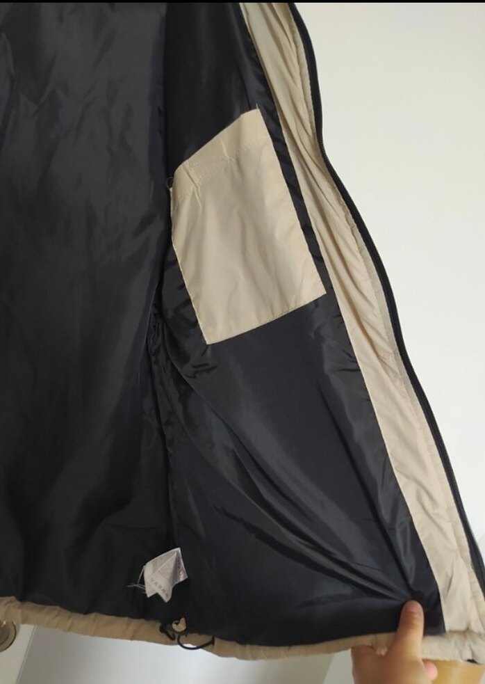 Bej Fermuarlı Yüksek Yakalı Erkek Mont - Görsel 5