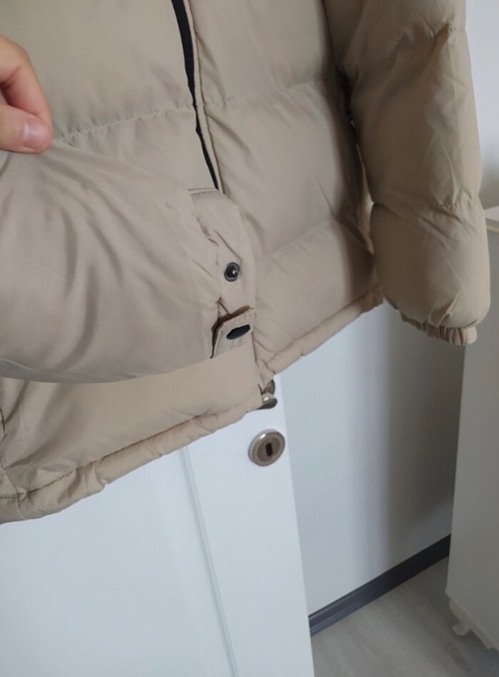 Bej Fermuarlı Yüksek Yakalı Erkek Mont - Görsel 2