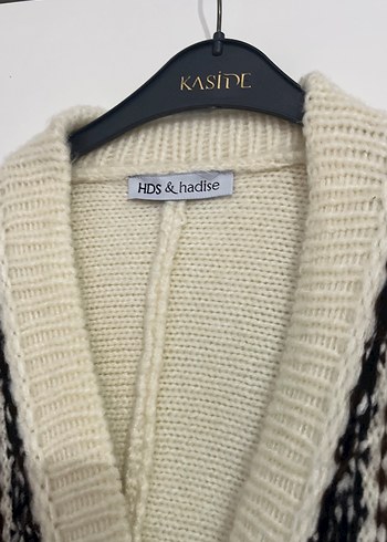 Desenli Bohem Örgü Kadın Hırka - Görsel 3