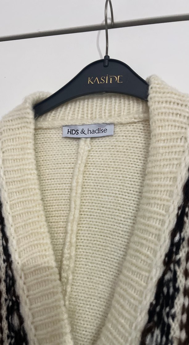 Desenli Bohem Örgü Kadın Hırka - Görsel 3