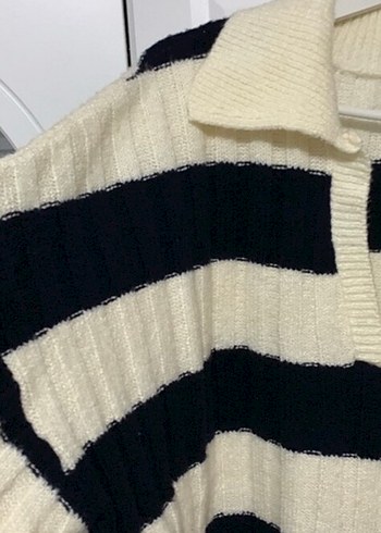 Defacto Zebra Desenli V Yakalı Kadın Triko Kazak - Görsel 2