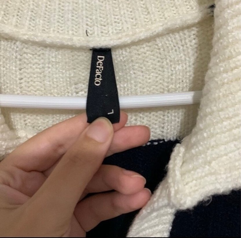 Defacto Zebra Desenli V Yakalı Kadın Triko Kazak - Görsel 3