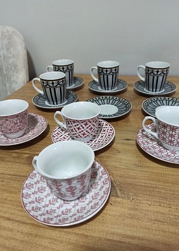 Desenli Kahve Fincanı ve Tabağı Seti - Görsel 3