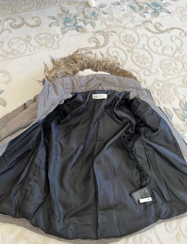 HM gri Kürklü Erkek Çocuk Mont - Görsel 5