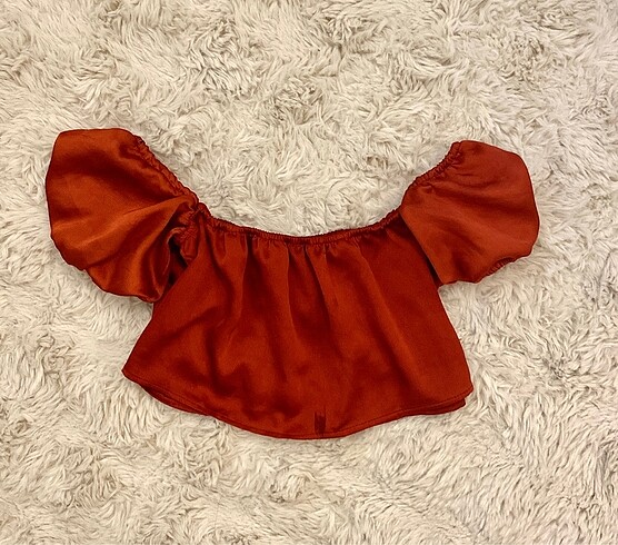 Crop saten bluz