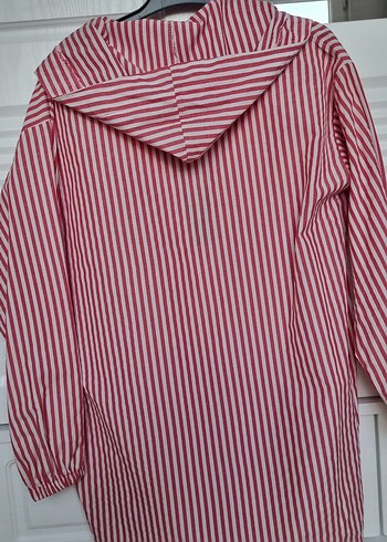 Kırmızı Çizgili Midi Hamile Ceket - Görsel 4