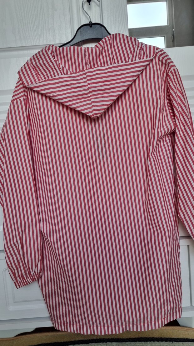 Kırmızı Çizgili Midi Hamile Ceket - Görsel 4