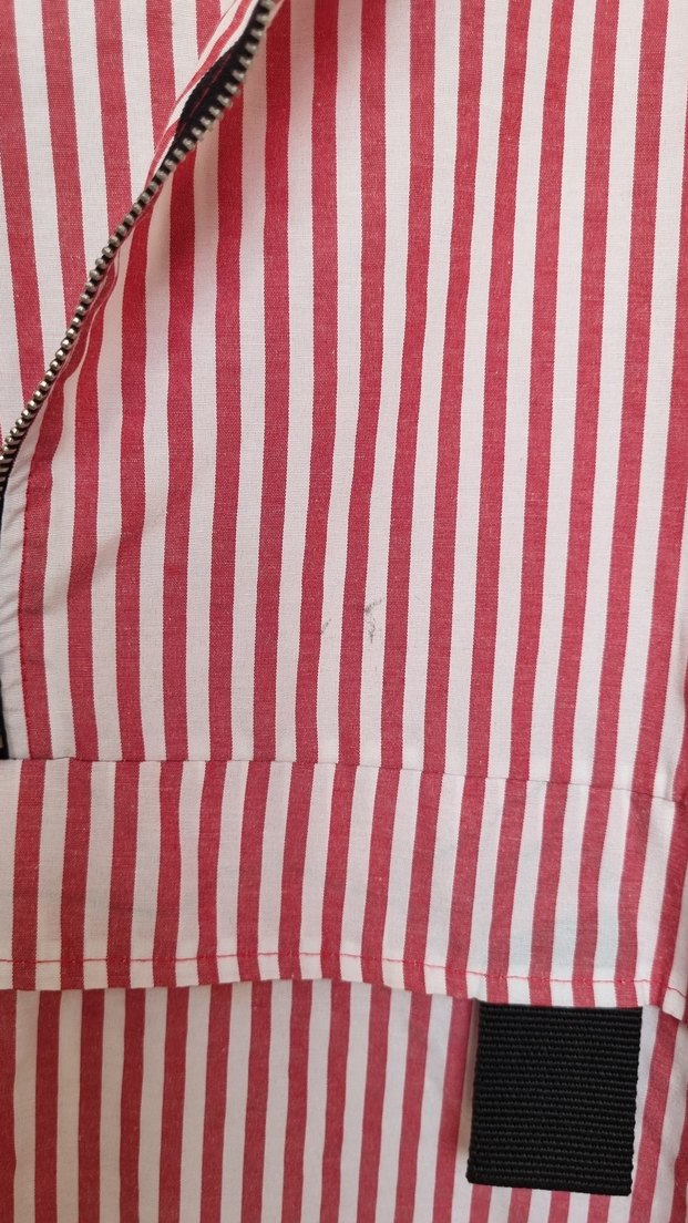 Kırmızı Çizgili Midi Hamile Ceket - Görsel 3