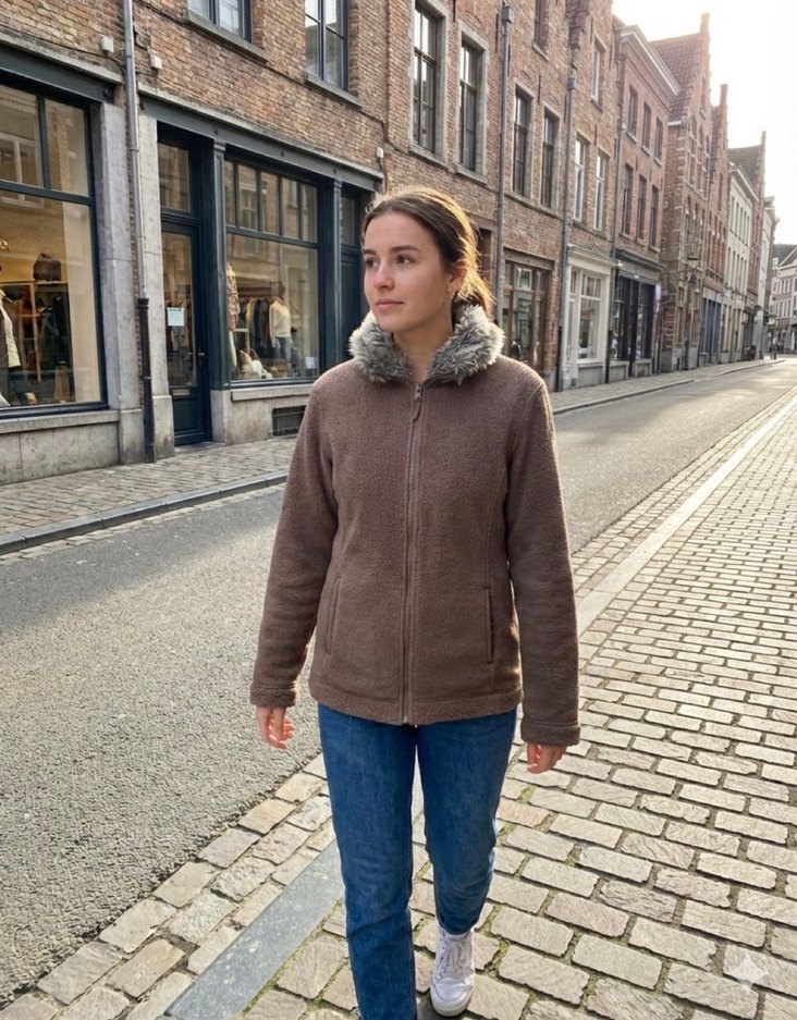 Marks and Spencer Kürklü Bej Kadın Ceket - Görsel 3