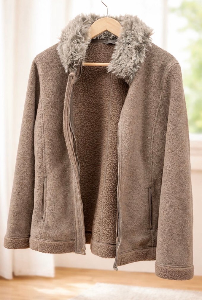 Marks and Spencer Kürklü Bej Kadın Ceket - Görsel 2