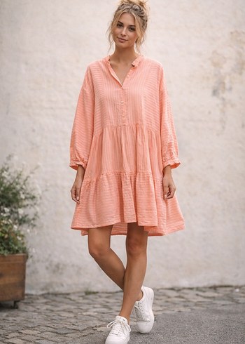 Marc OPolo Somon Midi Boy Çizgili Salaş Elbise - Görsel 2