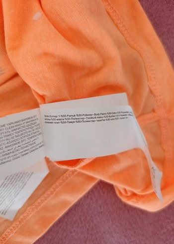 Kız Çocuk Turuncu Baskılı Tişört - Görsel 3