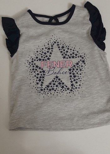 Kız Çocuk Gri Fırfırlı Kolsuz Tişört - Görsel 2