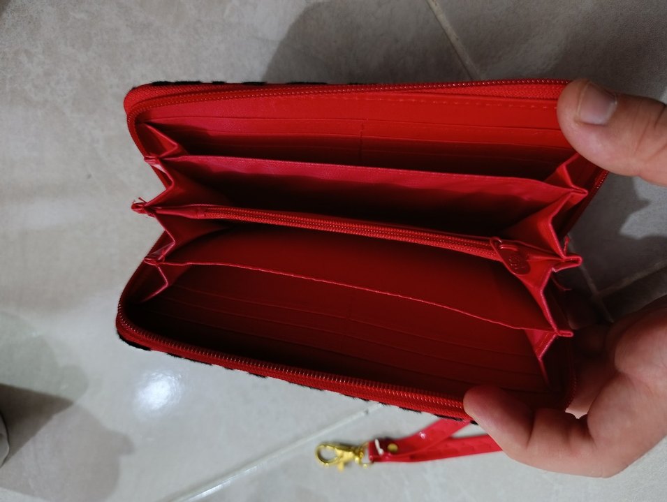 Kırmızı Siyah Zebra Desenli Kadın Cüzdanı - Görsel 3