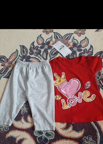 NNK Kız Bebek Kırmızı Baskılı Takım - Görsel 4