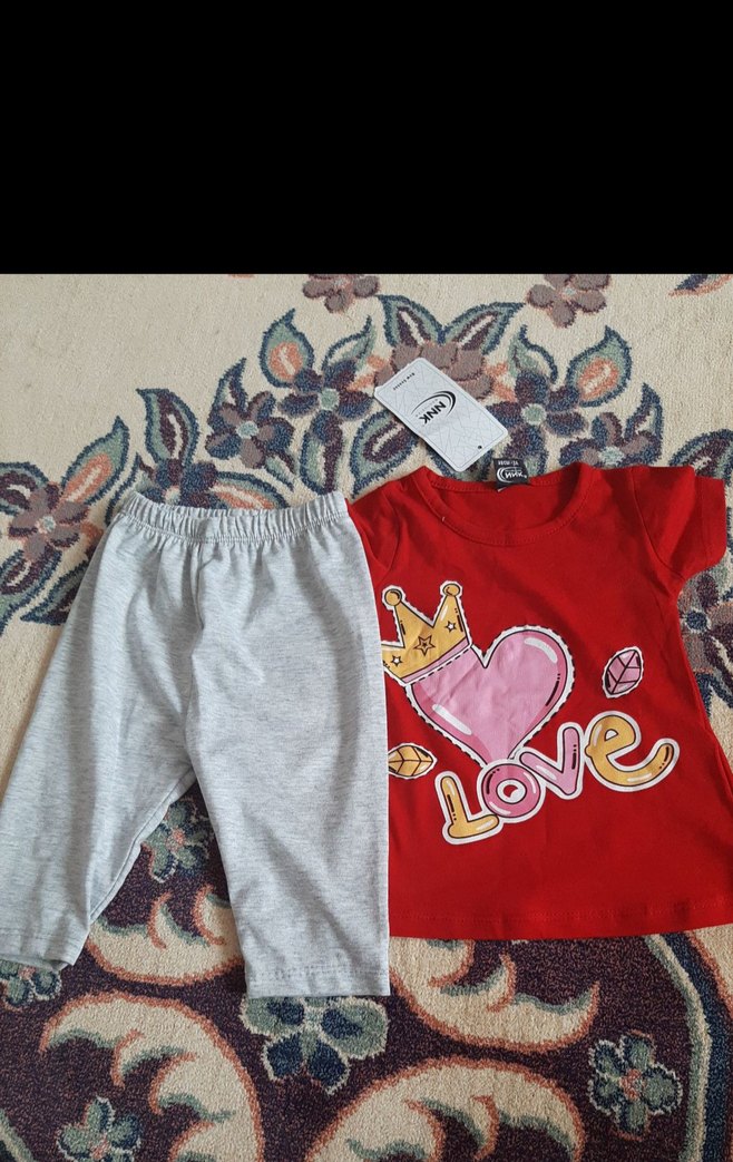 NNK Kız Bebek Kırmızı Baskılı Takım - Görsel 4