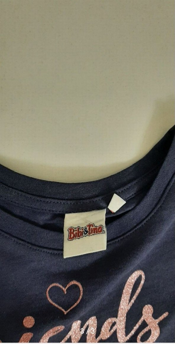 Kız Çocuk Lacivert Baskılı Tişört - Görsel 3