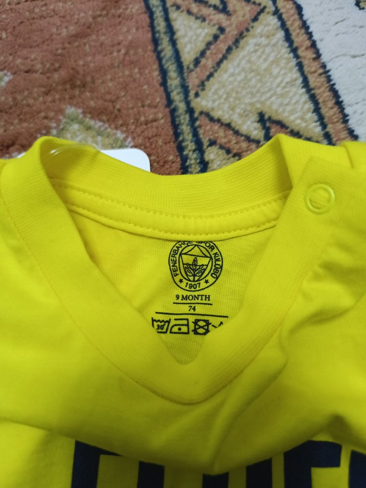 Sarı Fenerbahçe Baskılı Bebek Tişörtü - Görsel 2