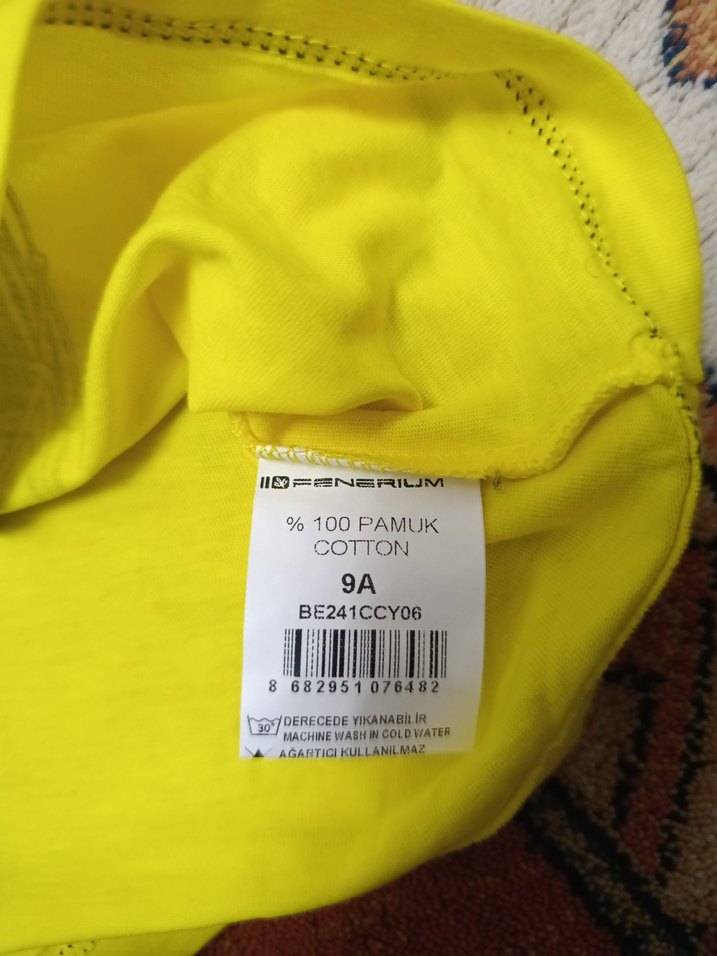 Sarı Fenerbahçe Baskılı Bebek Tişörtü - Görsel 3