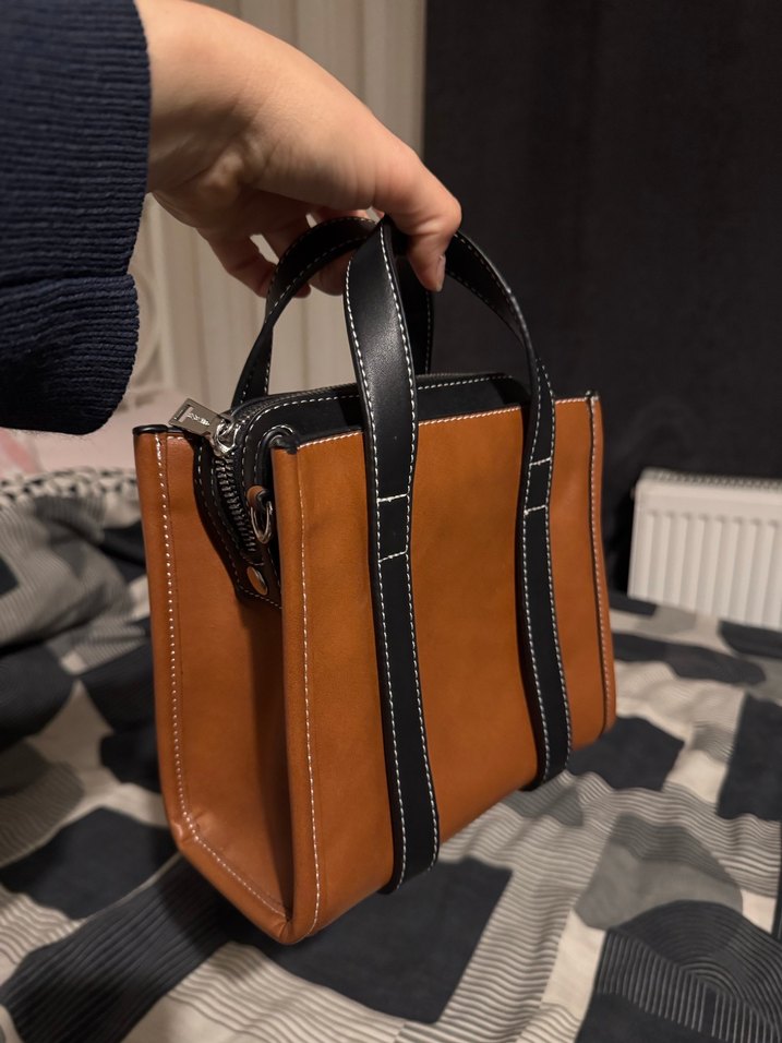 Pull&bear Kahverengi Deri Kadın Çanta - Görsel 3