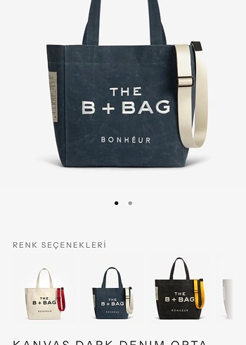 Mavi parisian blue kahverengi askılı BONHEUR THE B+BAG - Görsel 6