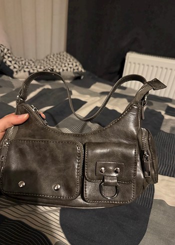 Antrasit Tokalı Deri Kadın Çantası - Görsel 3