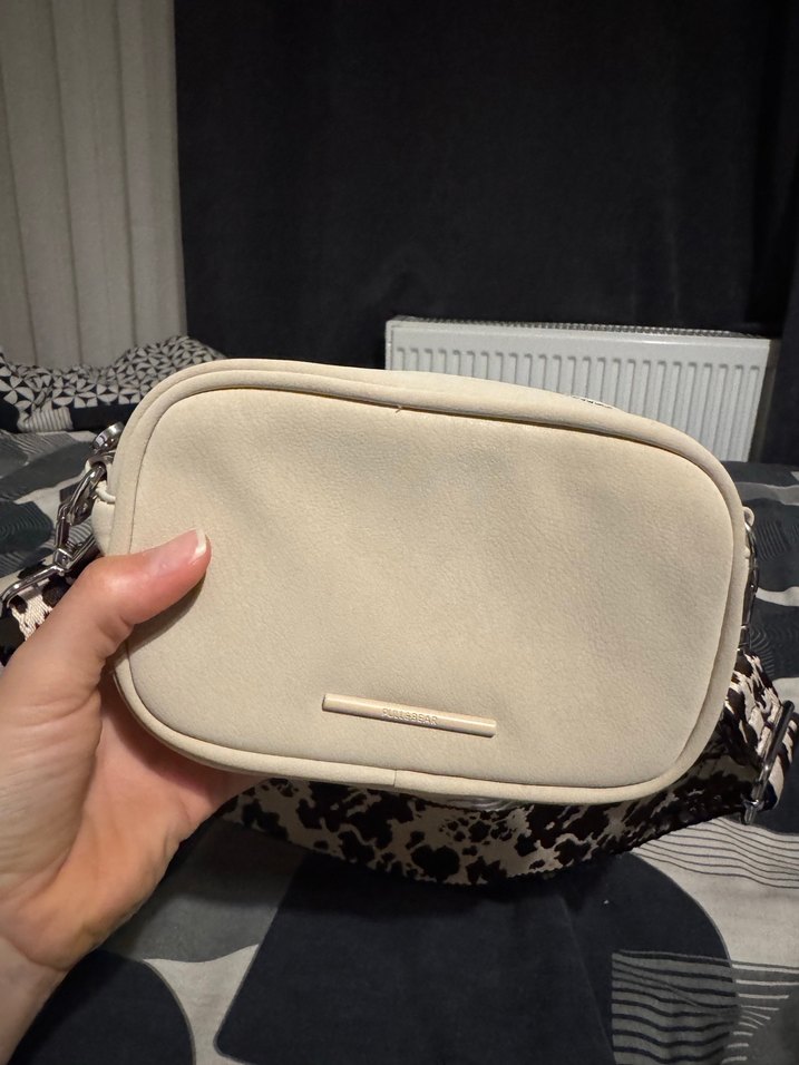 Pull&bear Deri Zebra Desenli Beyaz kol Çantası - Görsel 2