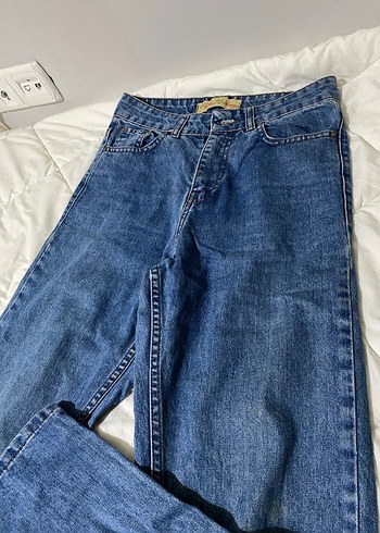Kadın Mavi Rahat Kesim Mom Jean Kot Pantolon