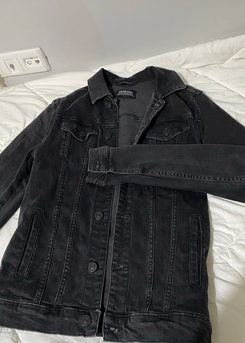 m Beden Kadın Gri Düğmeli Denim Ceket