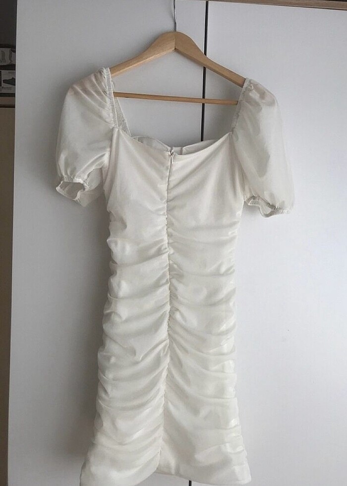 Beyaz nikah-mezuniyet-bride elbisesi - Görsel 2