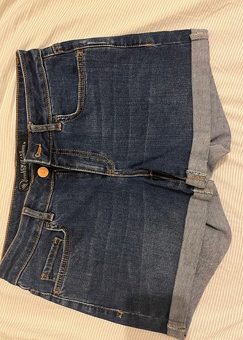 Kadın Mavi Denim Midi Şort