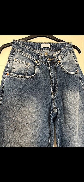 Yüksek bek wide leg jean pantolon