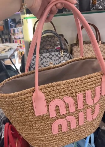 Miu Miu Miu Miu Pembe Baskılı Kadın Omuz Çantası