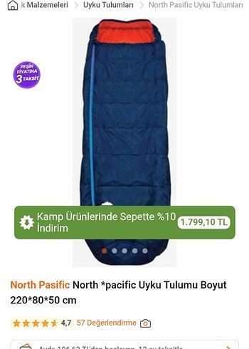 north pacific uyku tulumu - Görsel 4