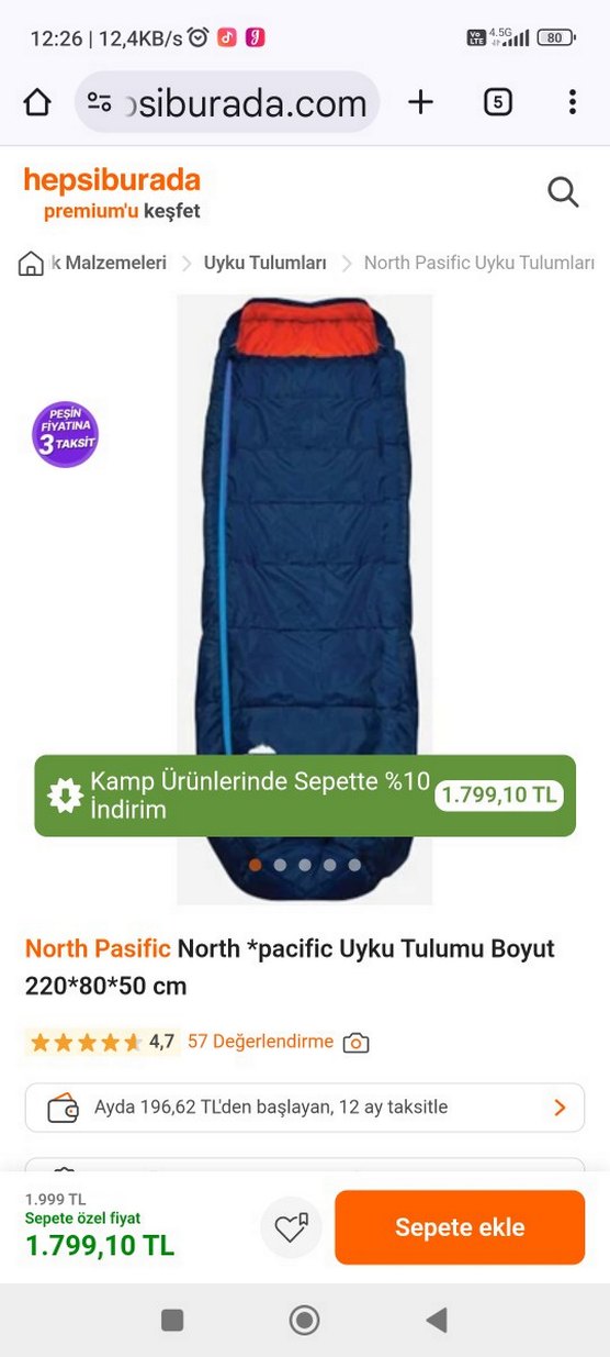 north pacific uyku tulumu - Görsel 4
