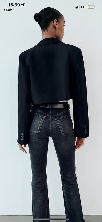 l Beden siyah Renk Zara crop ceket