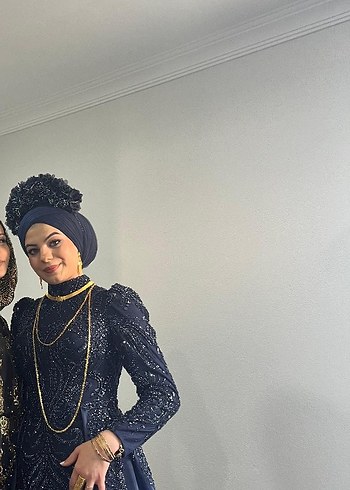 Diğer Boncuk Detaylı lacivert Gotik Taç