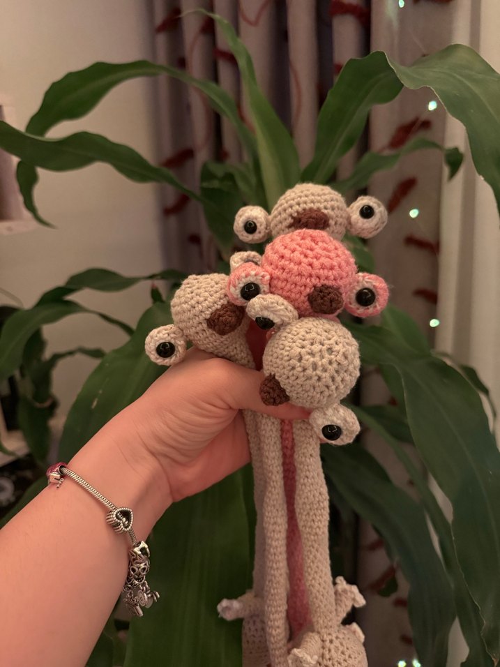 Pembe Örgü Sid  Perde Bağlama Tokası - Görsel 3