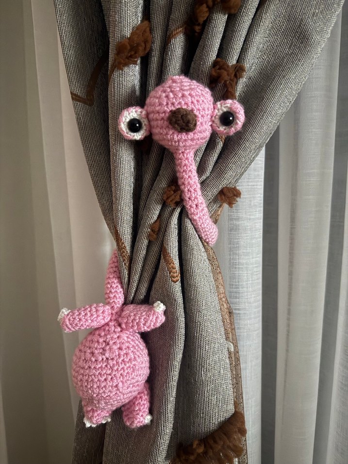 Pembe Örgü Sid  Perde Bağlama Tokası - Görsel 2