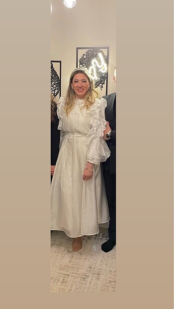 40 Beden Fırfırlı elbise uzun