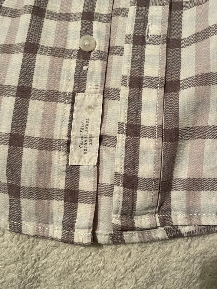 Erkek Bej Kareli Uzun Kollu Gömlek - Görsel 3